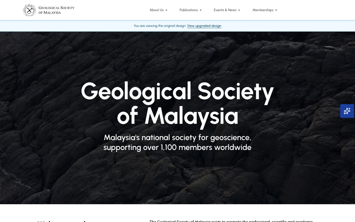Replica of the Geological Society of Malaysia home page