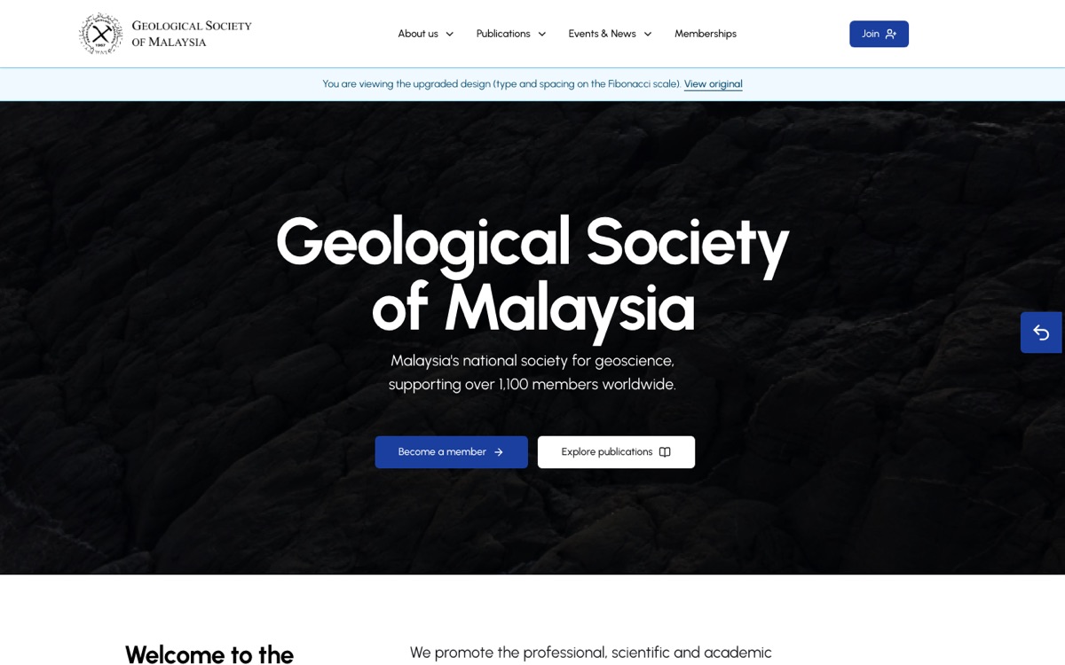 Redesign of the Geological Society of Malaysia home page